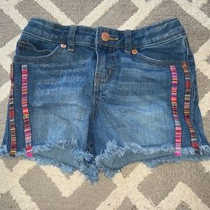 Cat & Jack Girls Jean Shorts with Rainbow Ribbon